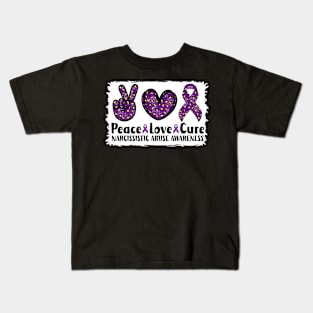 Peace Love Cure Narcissistic Abuse Awareness Kids T-Shirt